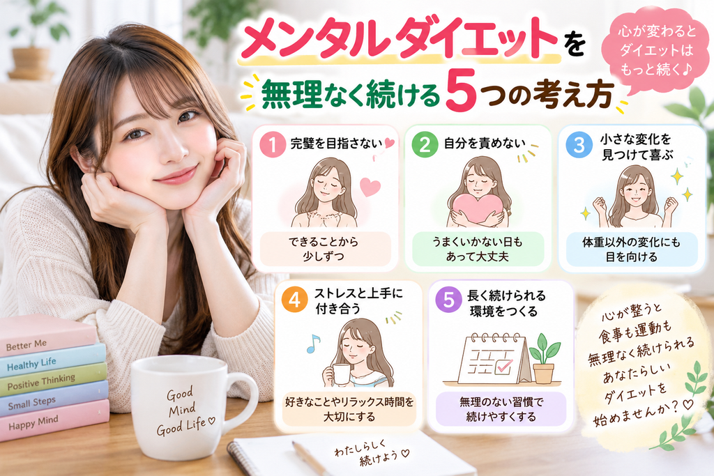 メンタル ダイエットを無理なく続ける5つの考え方