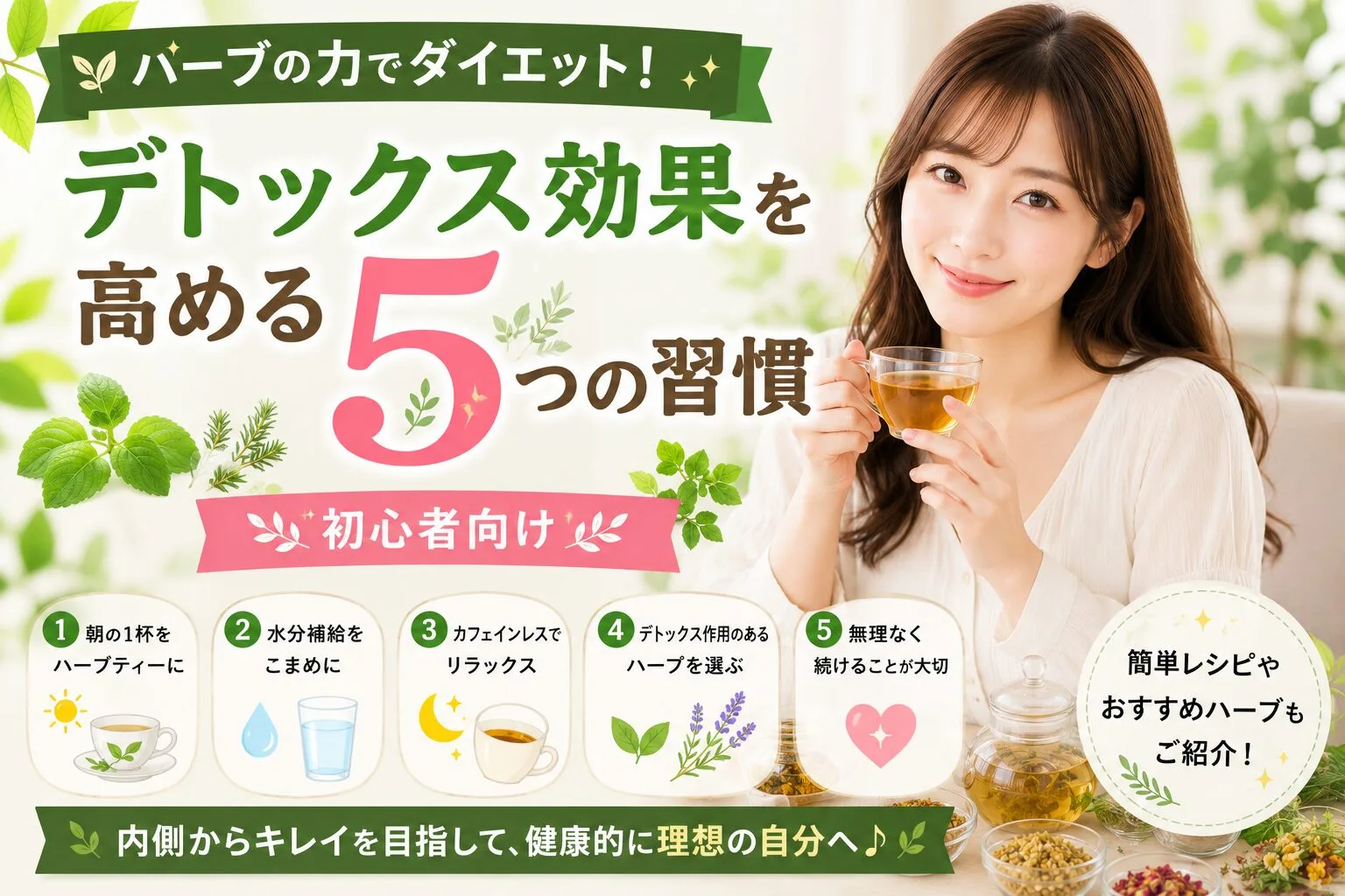 ハーブの力でダイエット！デトックス効果を高める5つの習慣【初心者向け】