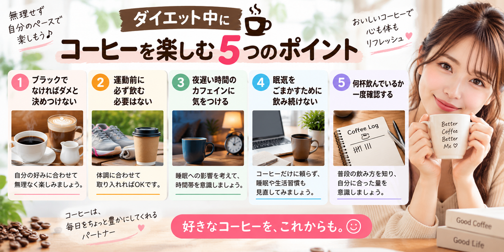 ダイエット コーヒーを無理なく楽しむ5つのポイント