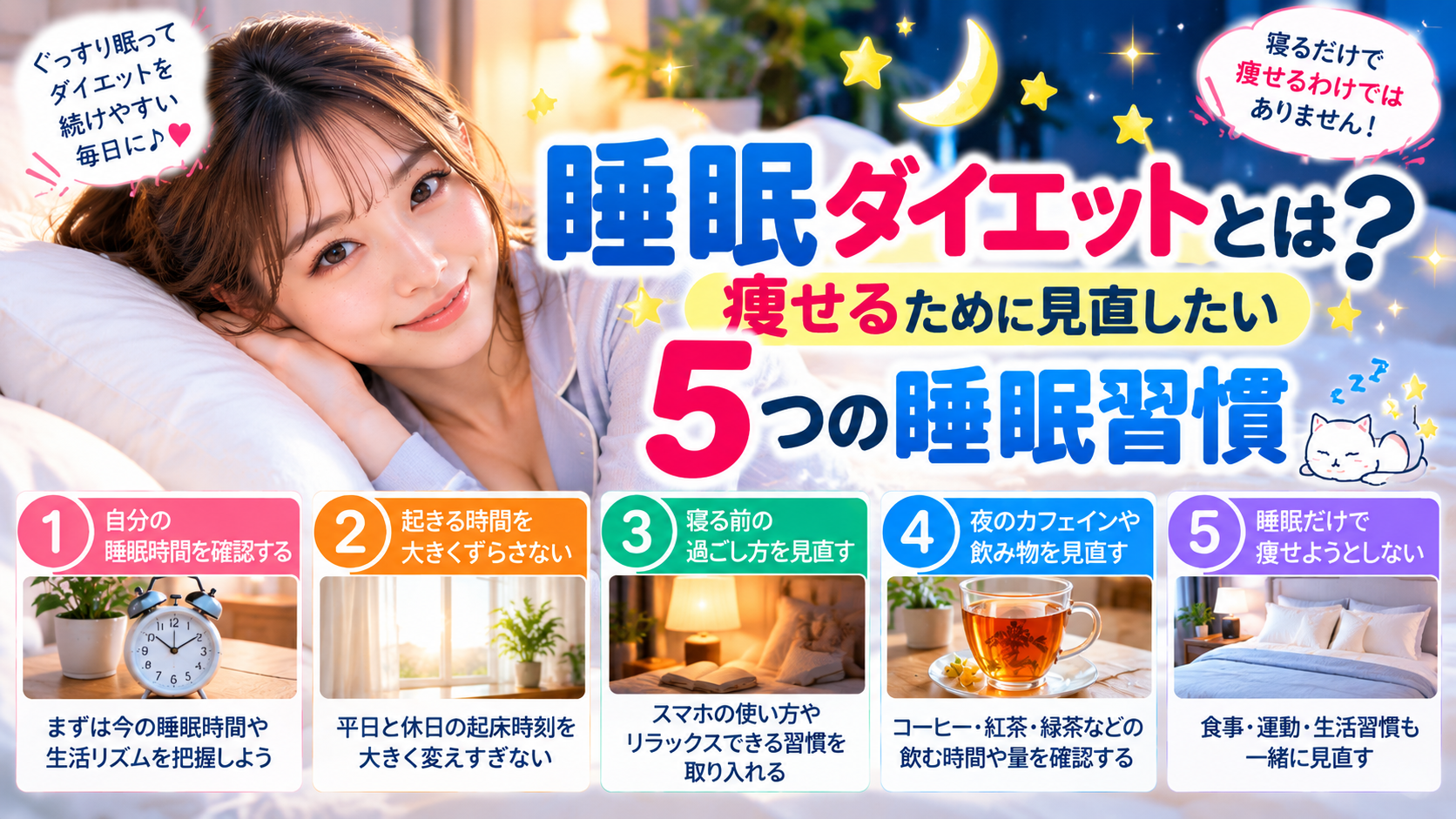 睡眠 ダイエット|見直したい5つの睡眠習慣