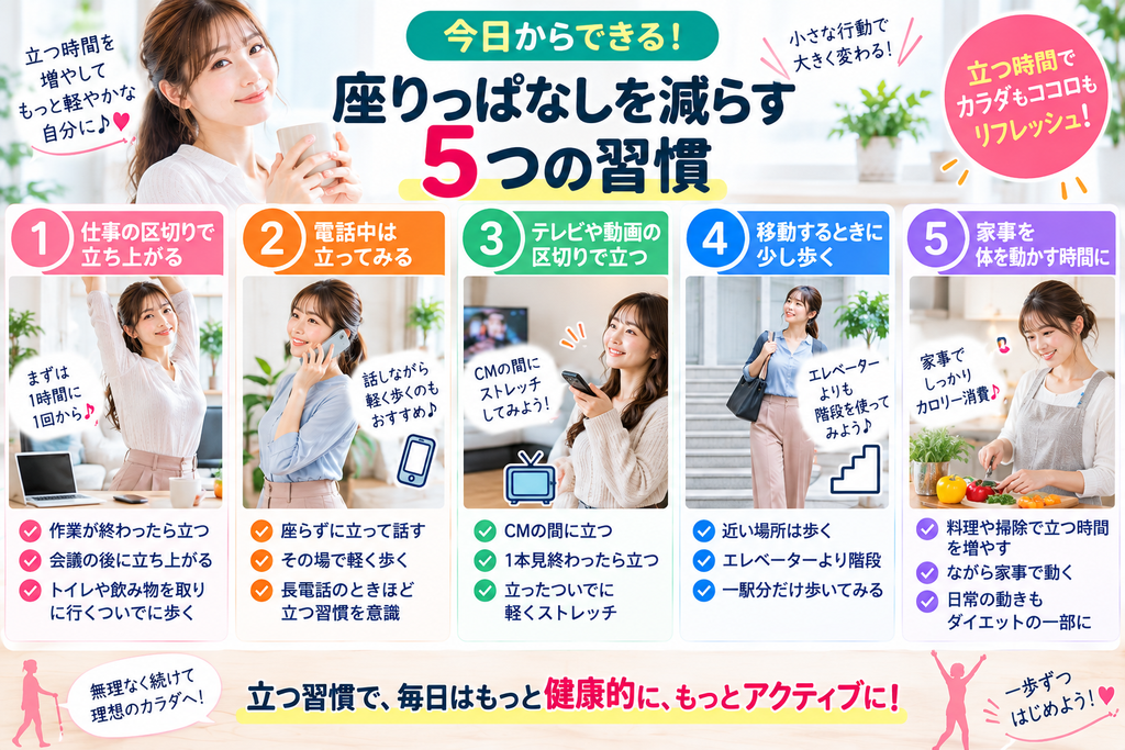 立つだけ ダイエットで取り入れたい5つの習慣