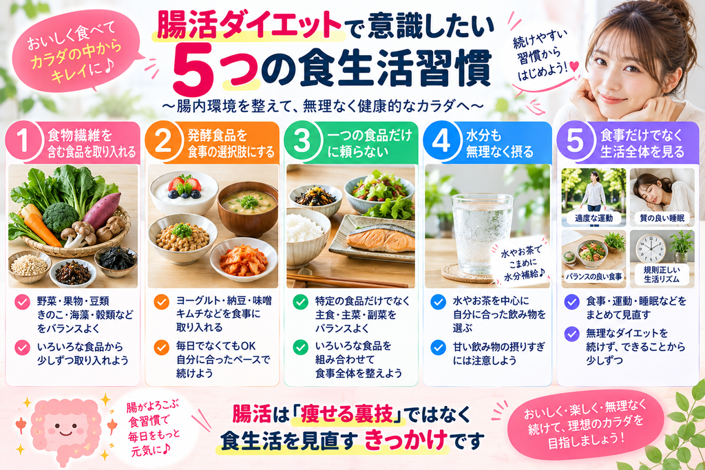 腸活 ダイエットで意識したい5つの食生活習慣
