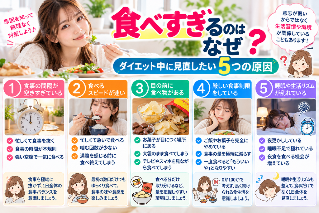 食べすぎ 原因として見直したい5つのポイント