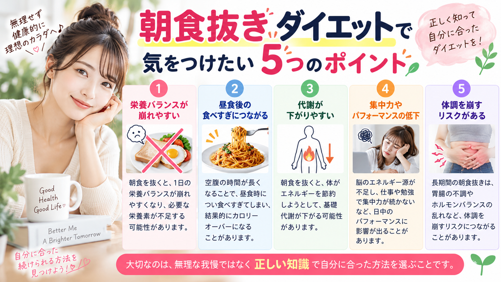 朝食抜き ダイエットで気をつけたい5つのポイント