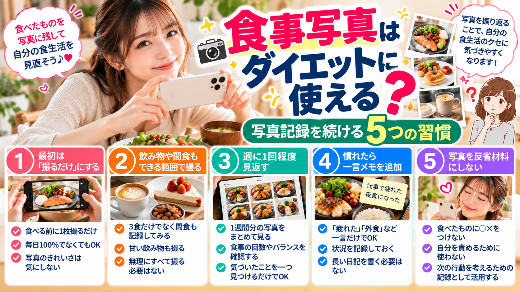 食事写真 ダイエット｜写真記録を続ける5つの習慣