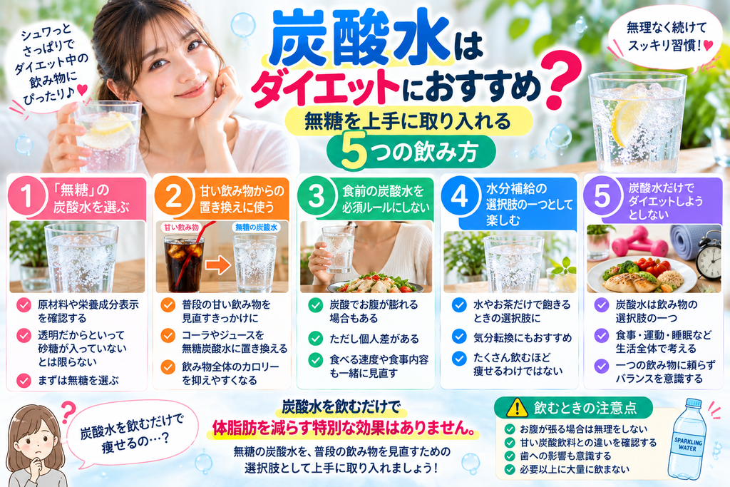 炭酸水 ダイエットで意識したい5つの飲み方