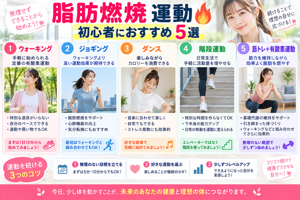 脂肪燃焼 運動｜初心者におすすめ5選