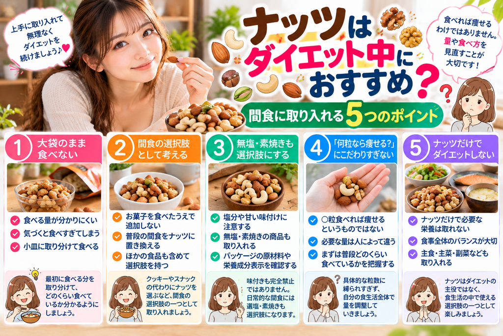 ナッツ ダイエットで意識したい5つのポイント