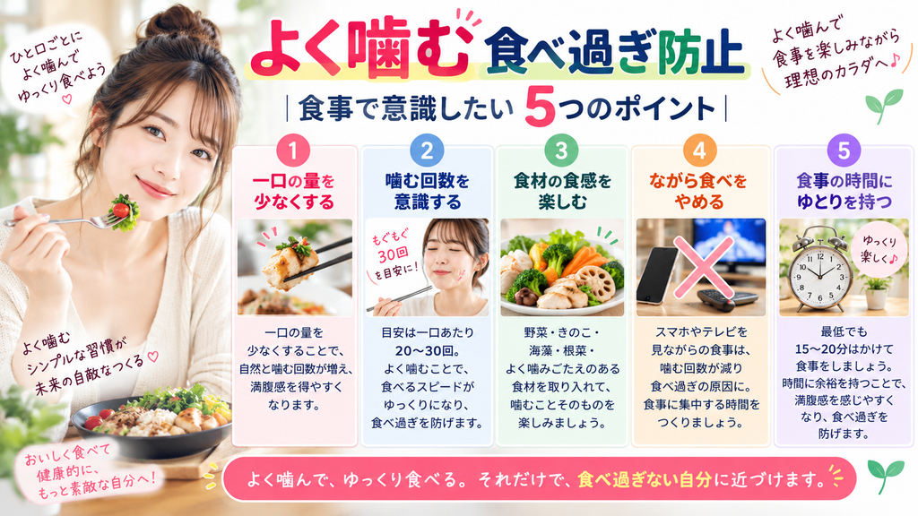 よく噛む 食べ過ぎ防止で意識したい5つのポイント