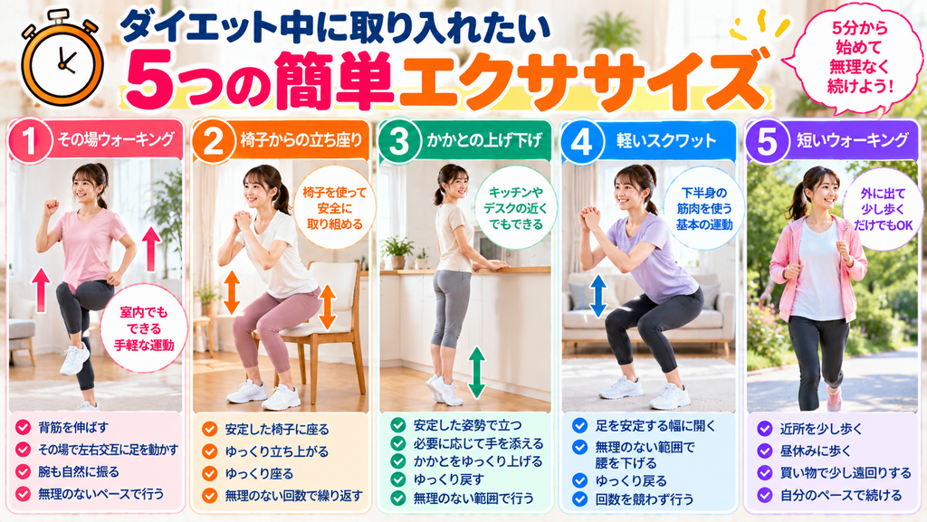 5分 運動 ダイエットで始めたい簡単エクササイズ5選