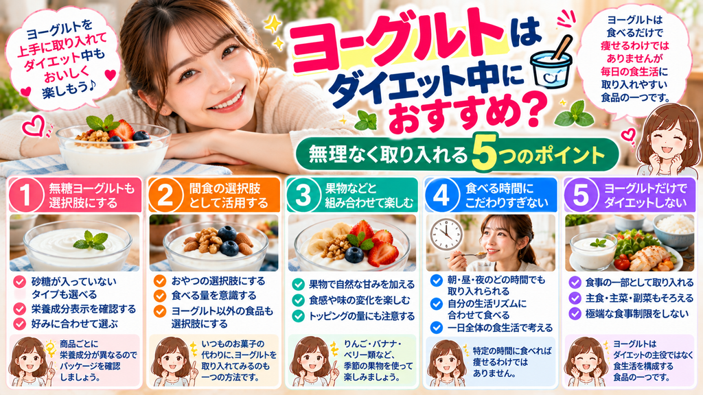 ヨーグルト ダイエットで意識したい5つのポイント