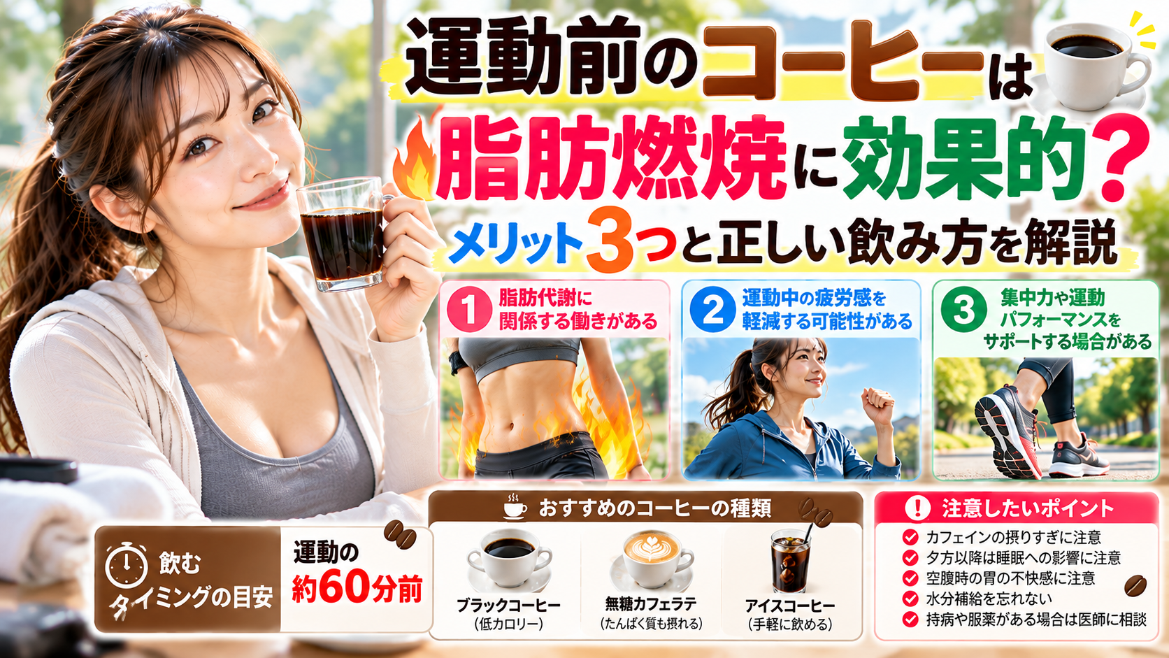 運動前のコーヒーは脂肪燃焼に効果的?メリット3つと正しい飲み方