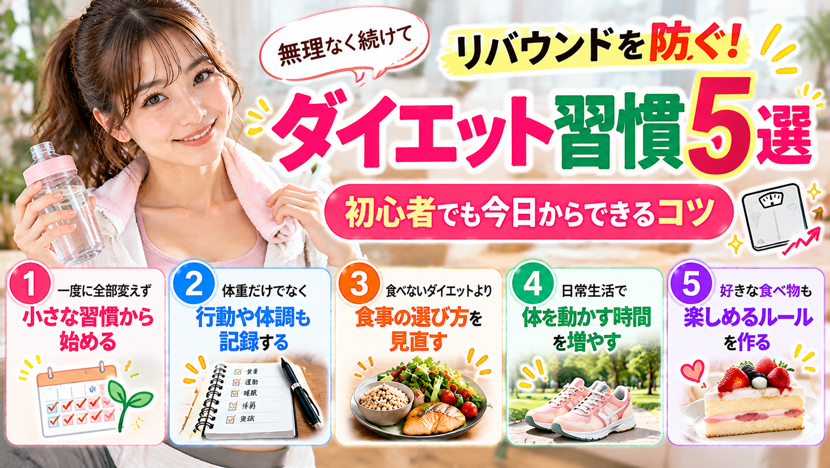 ダイエット習慣5選｜リバウンドを防ぐ無理のない続け方