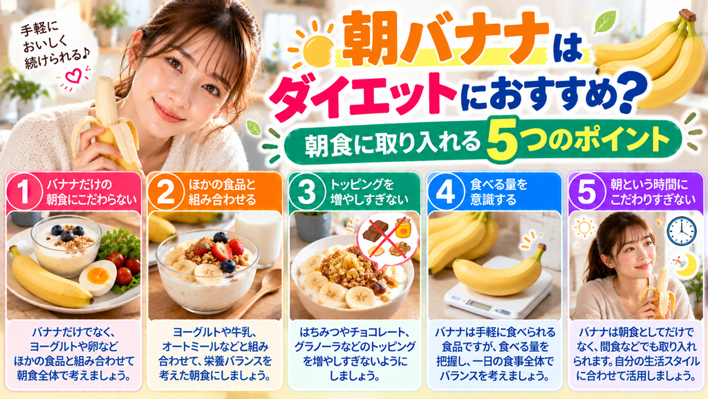 朝バナナ ダイエットで意識したい5つのポイント
