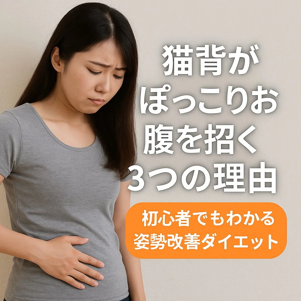 猫背がぽっこりお腹を招く3つの理由｜初心者でもわかる姿勢改善ダイエット