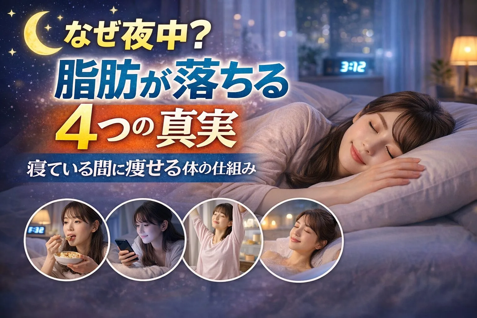 なぜ夜中？脂肪が落ちる4つの真実｜寝ている間に痩せる体の仕組み