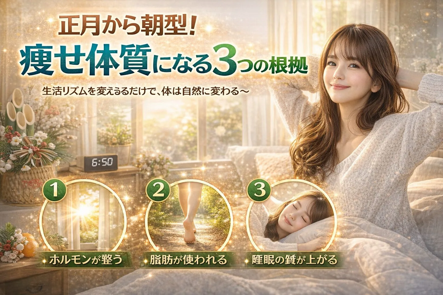 正月から朝型！痩せ体質になる3つの根拠