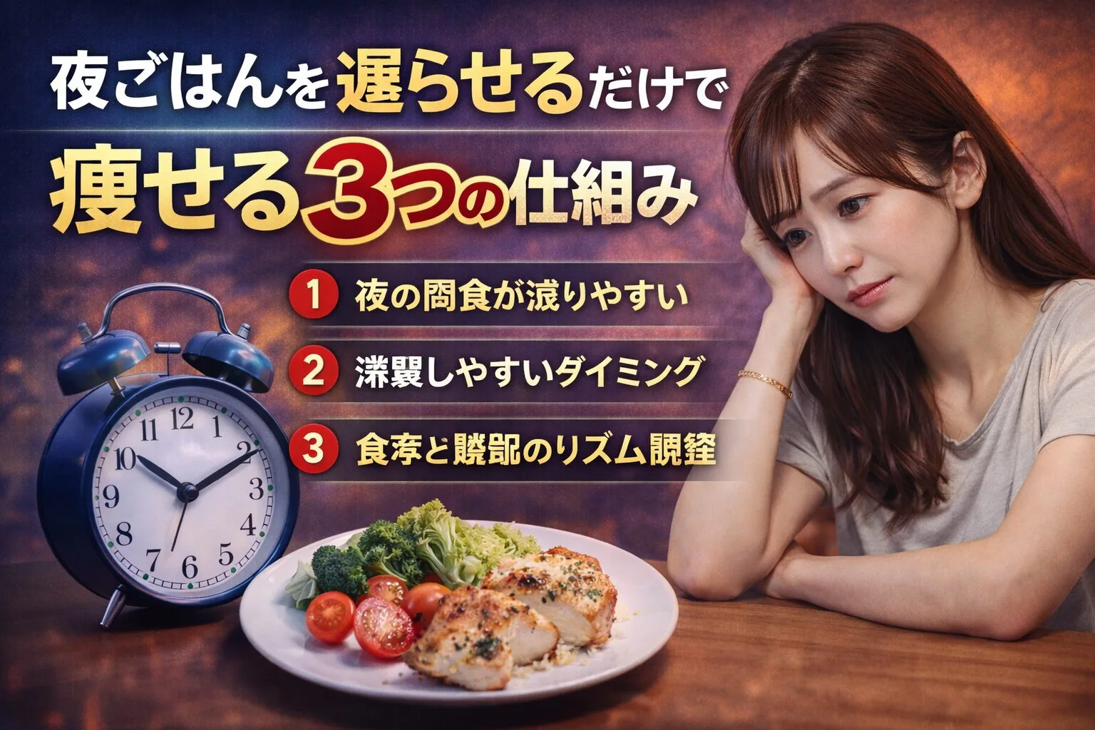 夜ごはんを遅らせるだけで痩せる3つの仕組み