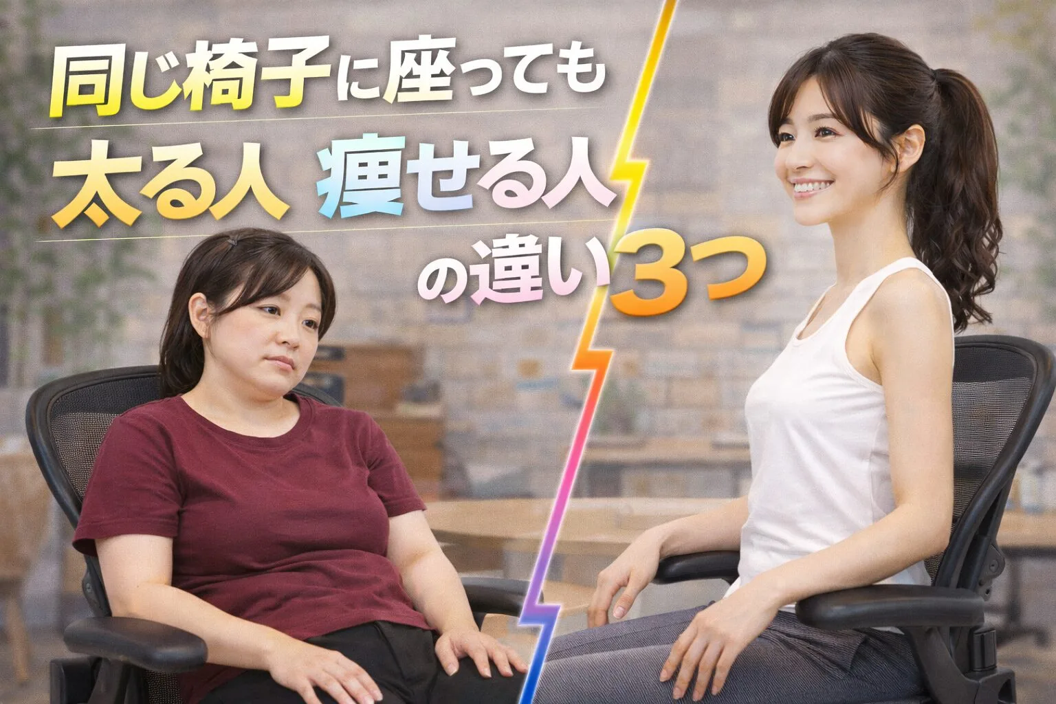 同じ椅子に座っても太る人痩せる人の違い3つ