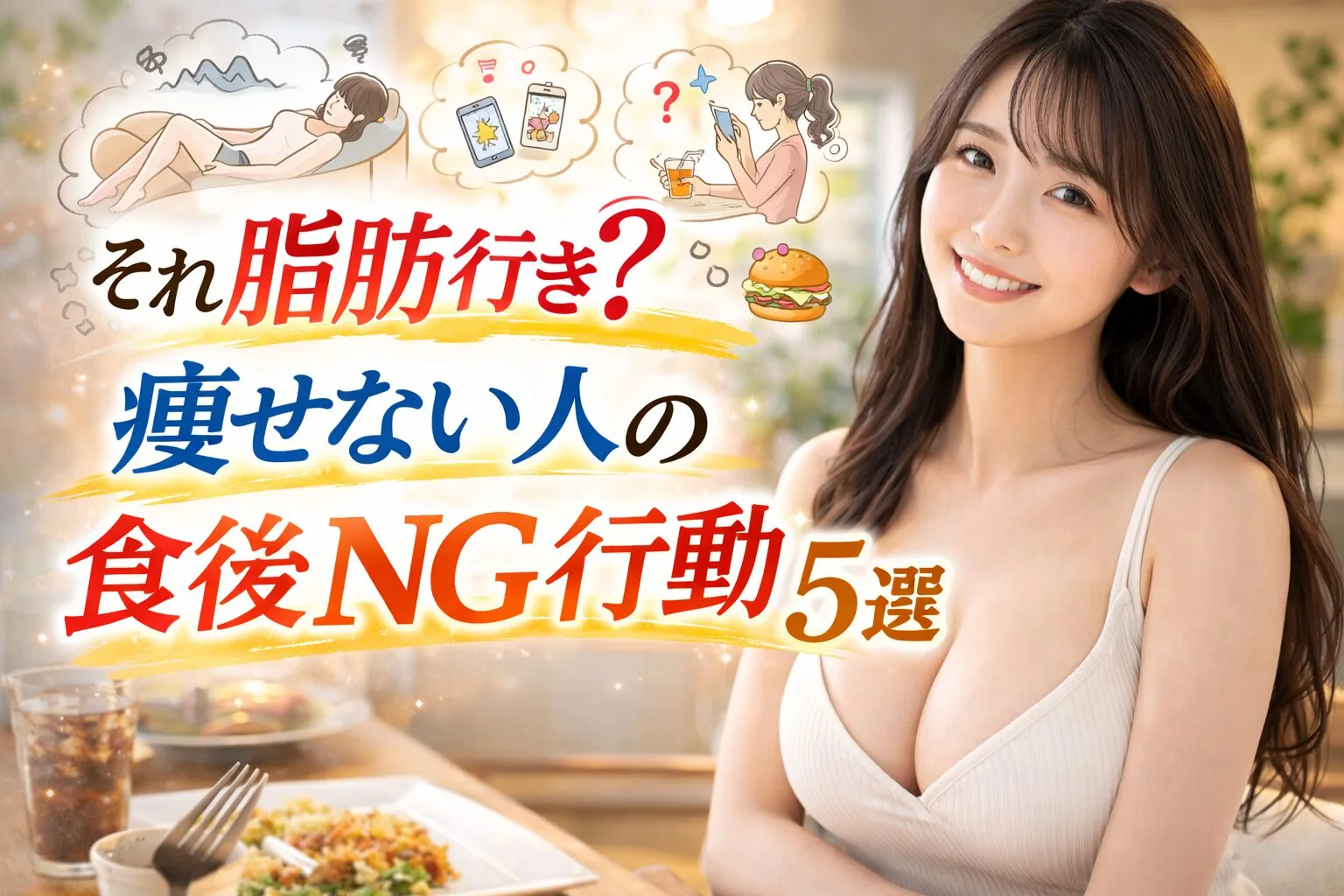 それ脂肪行き？痩せない人の食後NG行動5選