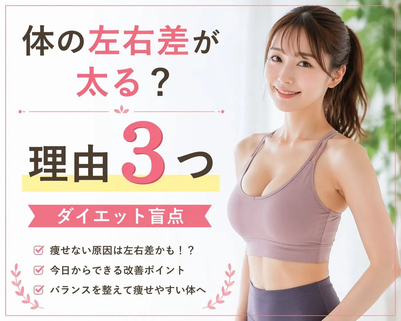 体の左右差が太る？理由3つ｜ダイエット盲点