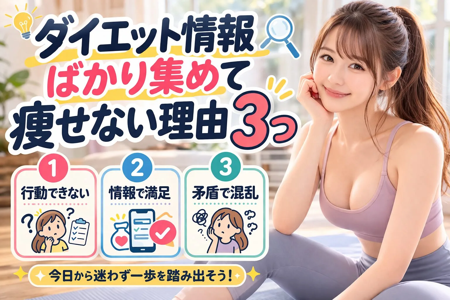 ダイエット情報ばかり集めて痩せない理由3つ