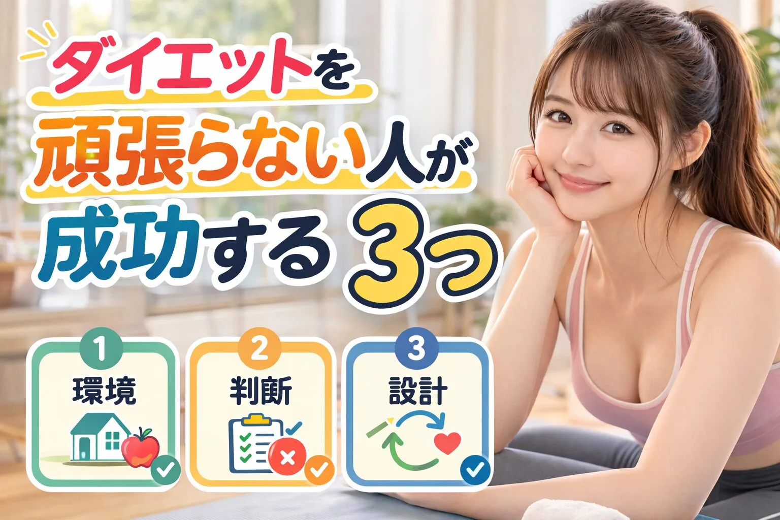 ダイエットを頑張らない人が成功する理由3つ