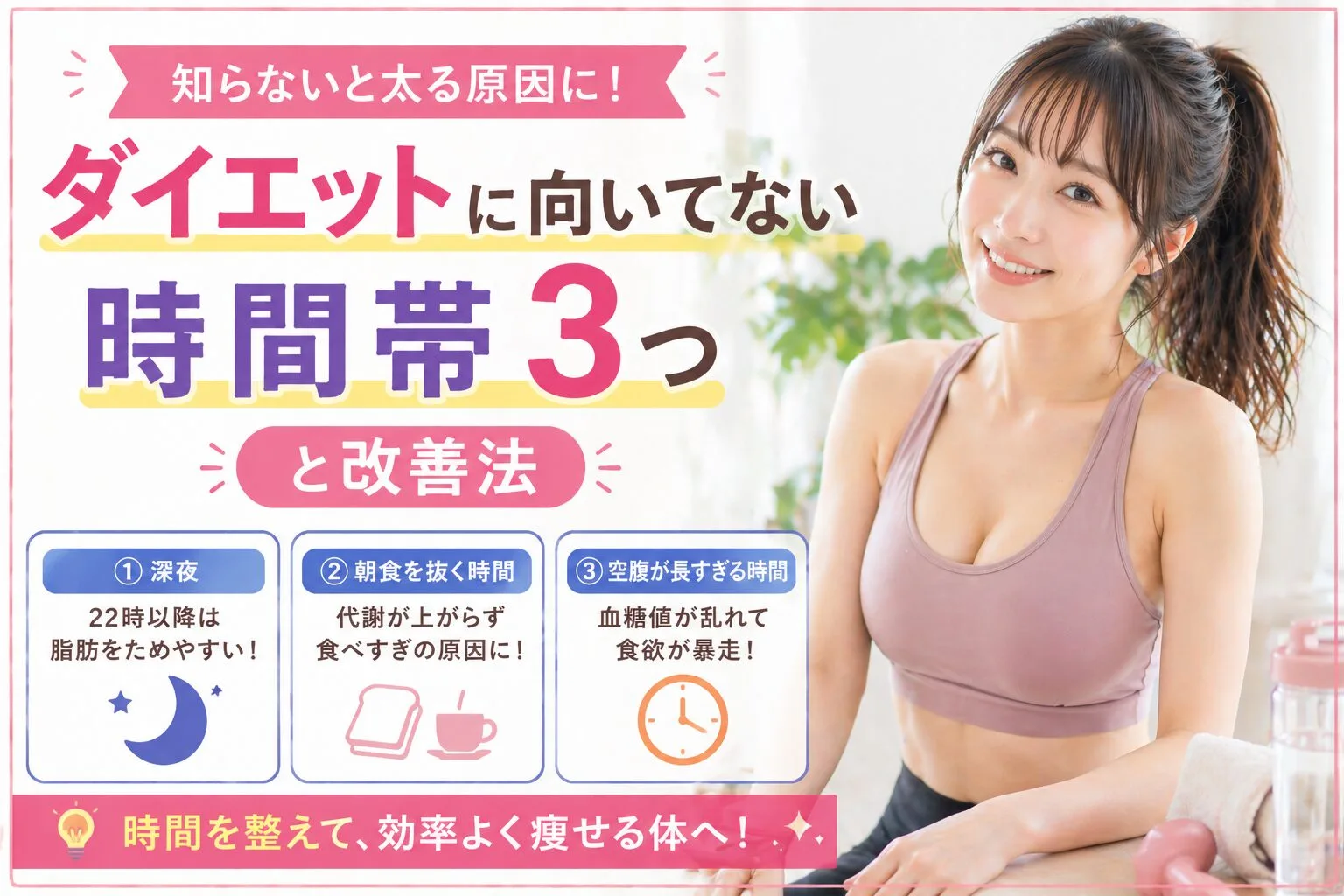 ダイエットに向いてない時間帯3つと改善法