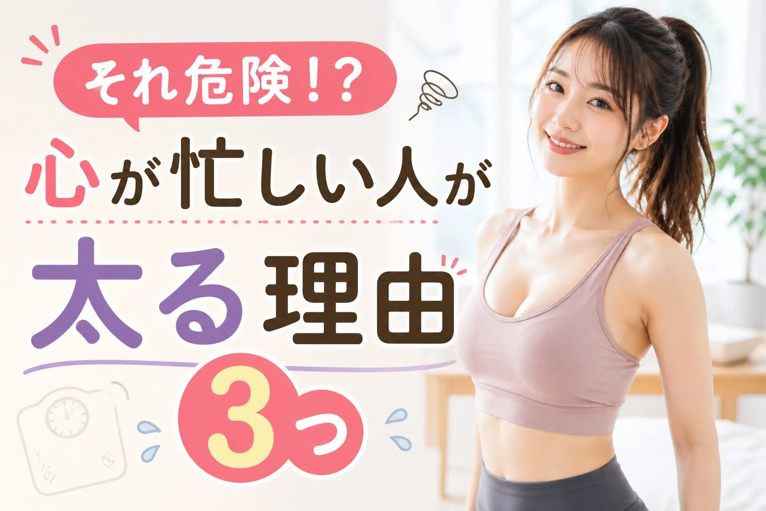 それ危険！？心が忙しい人が太る理由3つ