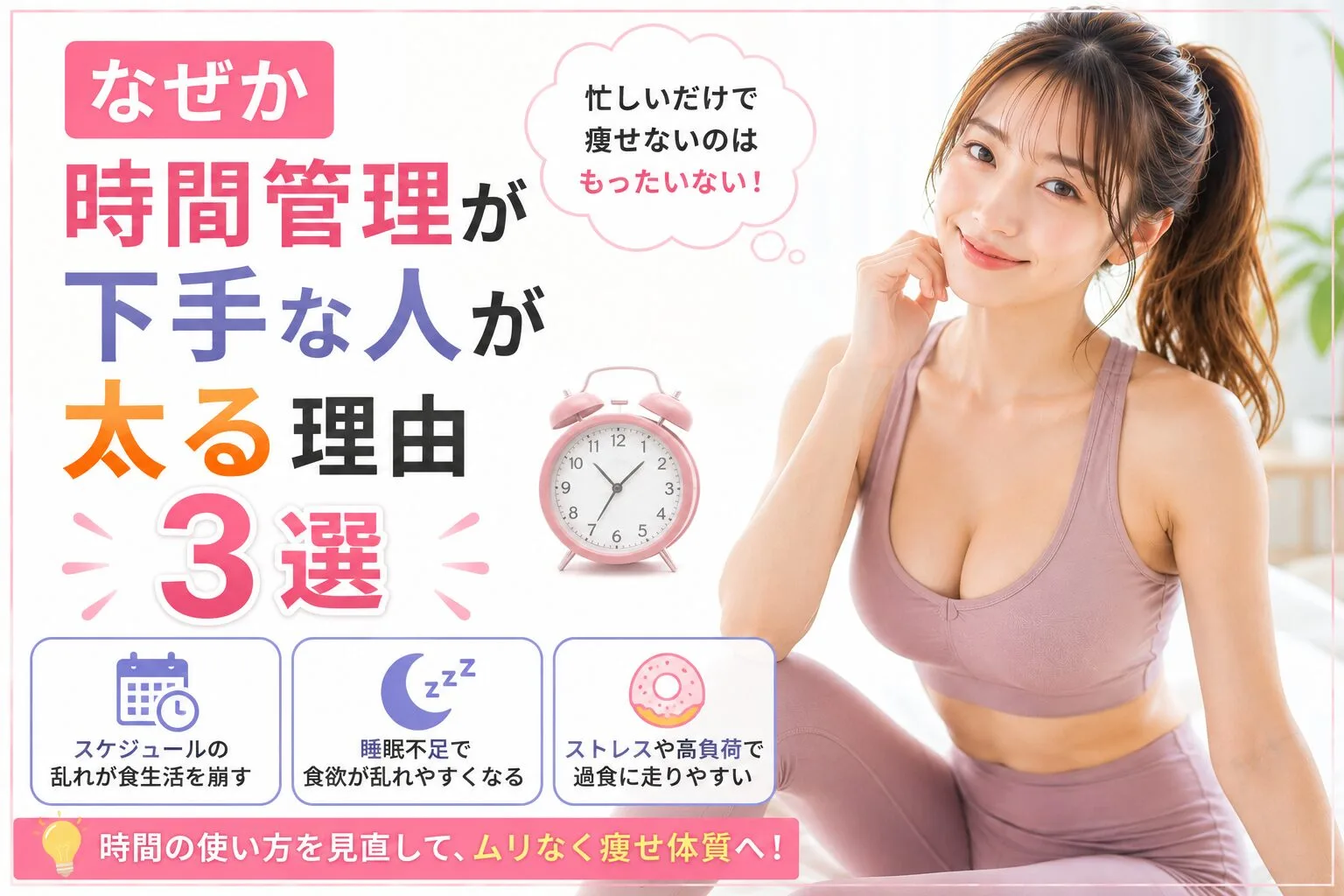 なぜか時間管理が下手な人が太る理由3選