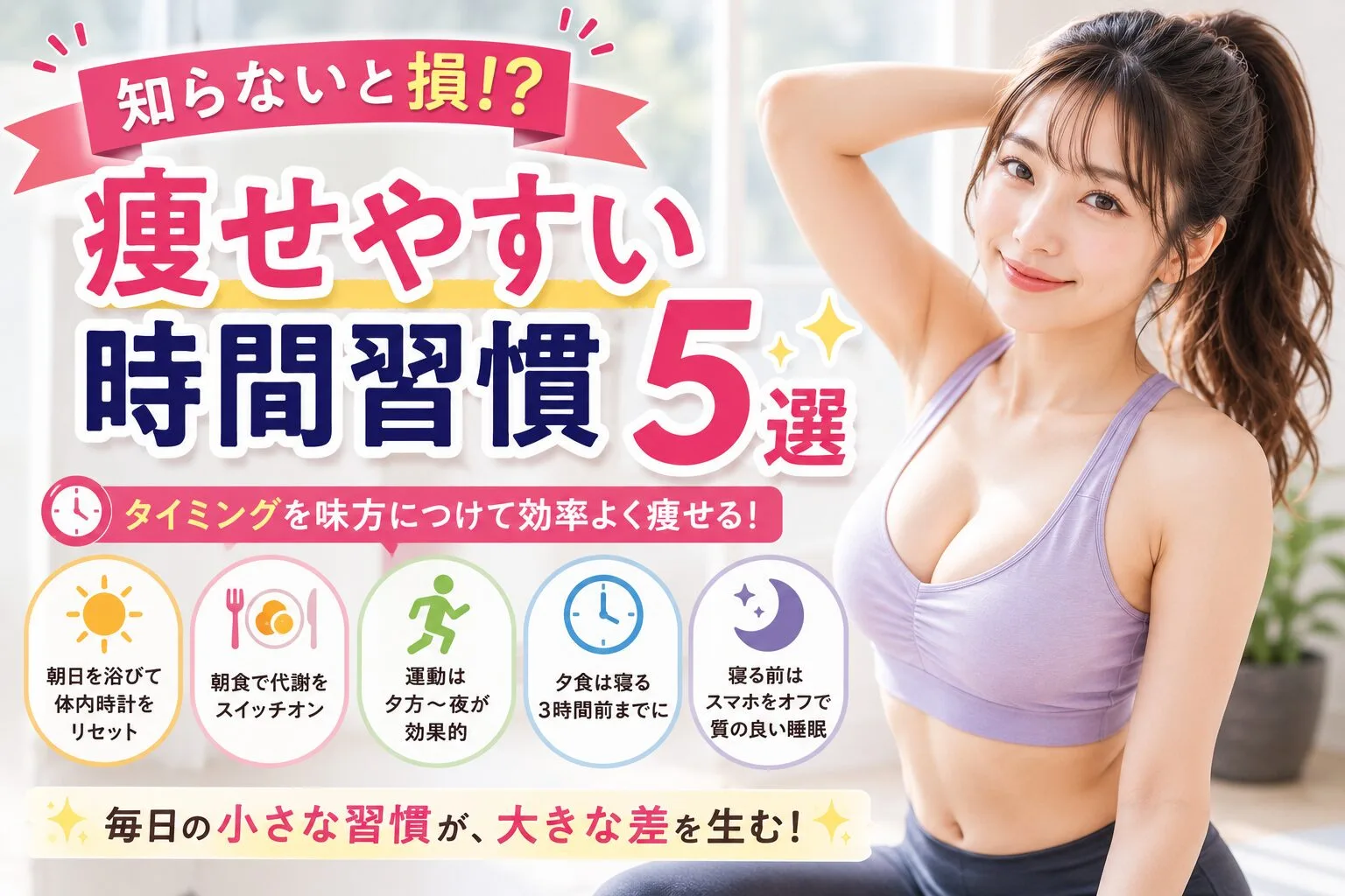 知らないと損！？痩せやすい時間習慣5選