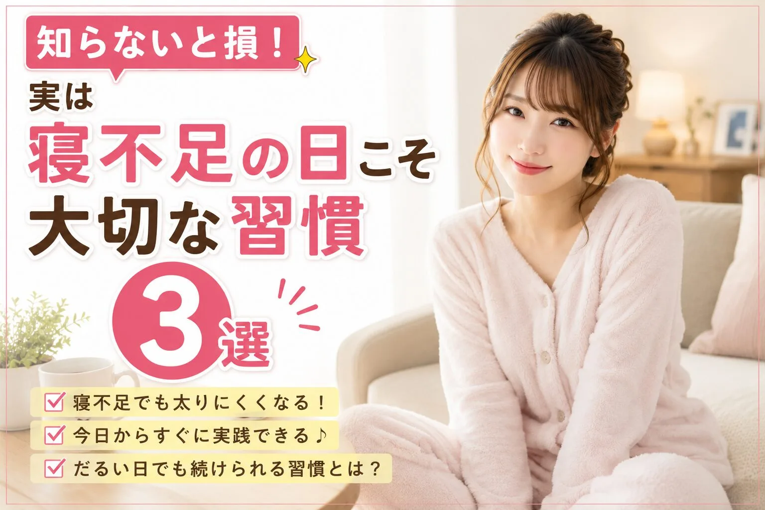 知らないと損！実は寝不足の日こそ大切な習慣3選