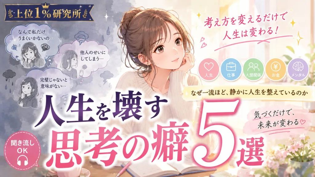 人生を壊す思考の癖5選を解説したアイキャッチ画像