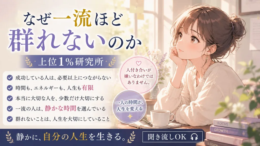 なぜ一流ほど群れないのかを解説したアイキャッチ画像
