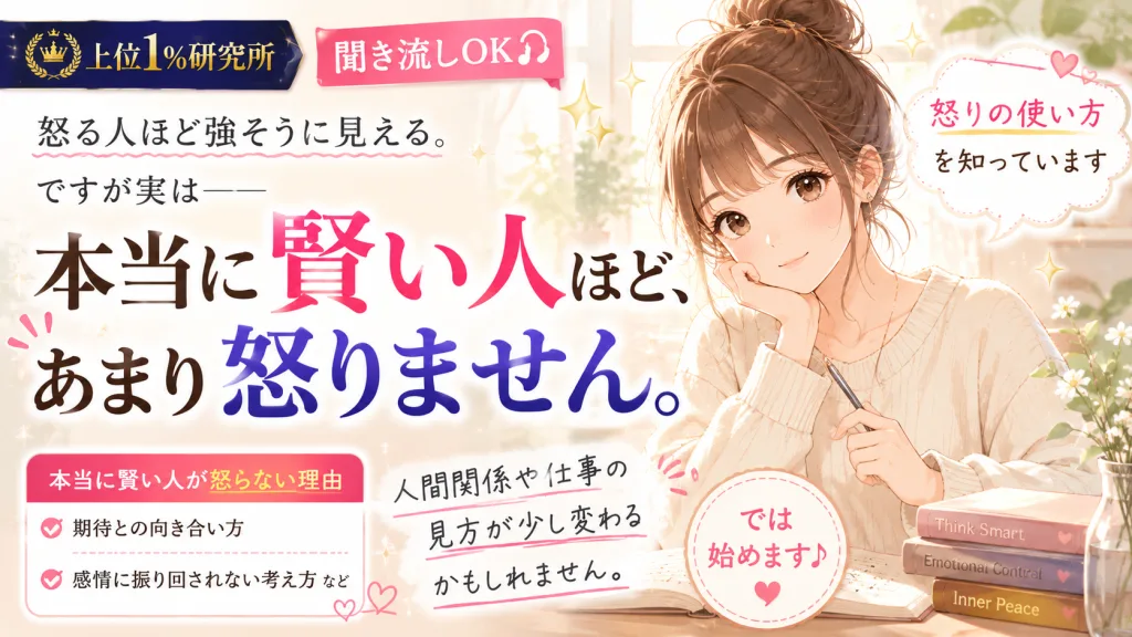 本当に賢い人が怒らない理由5選を解説したアイキャッチ画像