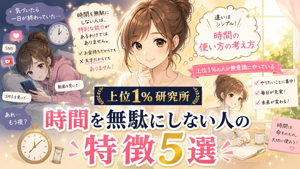 時間を無駄にしない人の特徴5選を解説したアイキャッチ画像