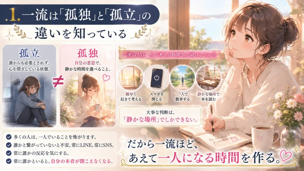 孤独と孤立の違いを解説したイラスト