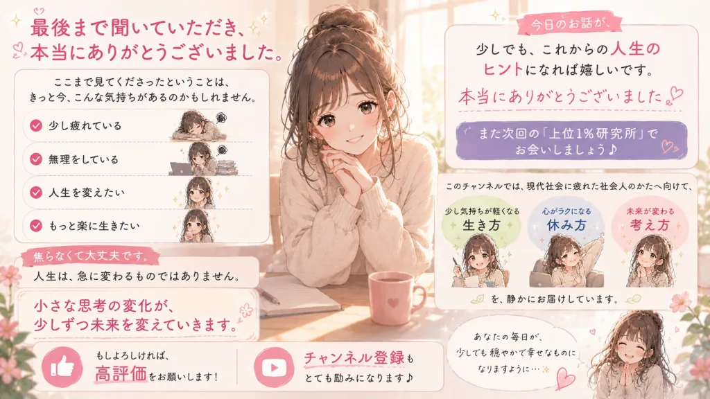 小さな思考の変化が人生を変えることを伝えるイラスト
